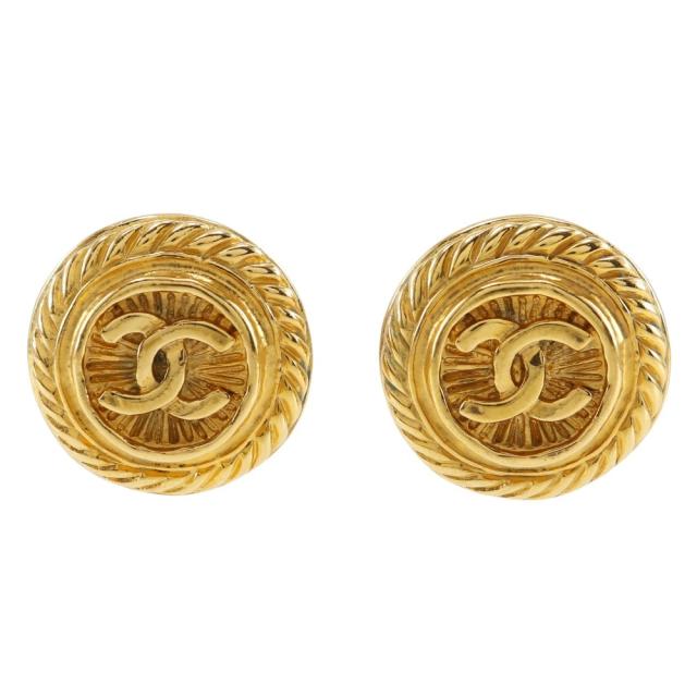 CHANEL シャネル ココマーク ヴィンテージ 金メッキ イヤリング 23.8g レディース