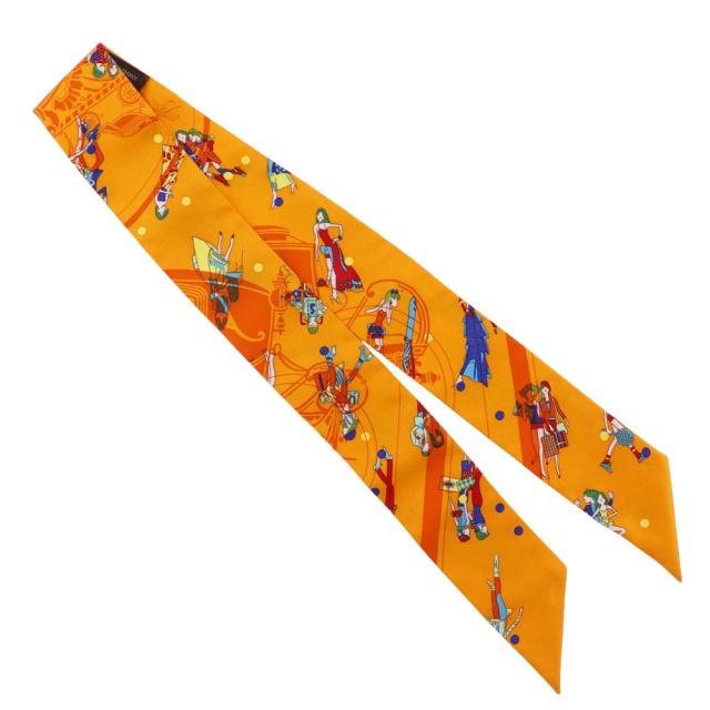 HERMES エルメス ツイリー EX-LIBRIS LES PARISIENNE シルク スカーフ レディース 【中古】