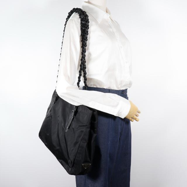 PRADA プラダ プラスチックチェーン ナイロン 黒 トートバッグ レディース 【中古】_17