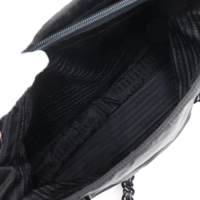 PRADA プラダ プラスチックチェーン ナイロン 黒 トートバッグ レディース 【中古】_6