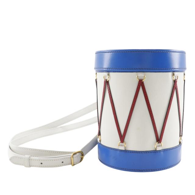 HERMES エルメス タンブール ヴォーグレネ 白/青/赤 ショルダーバッグ レディース