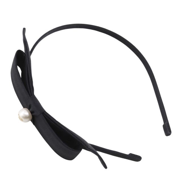 CHANEL シャネル カチューシャ ココマーク リボン シルク 黒 その他アクセサリー