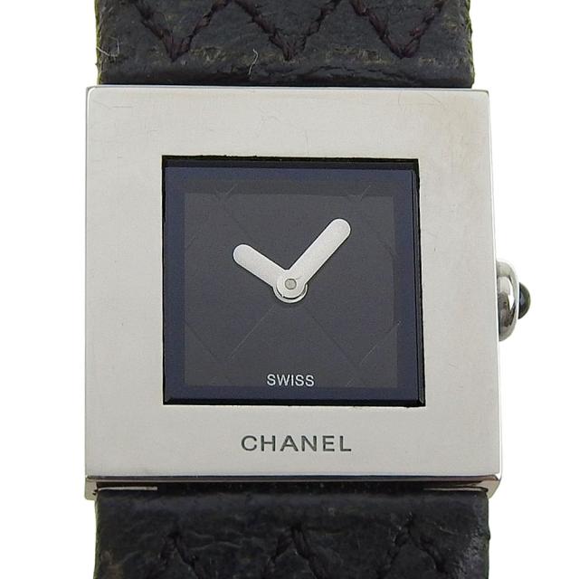 CHANEL シャネル マトラッセ H0009 SS クオーツ アナログ表示 黒文字盤