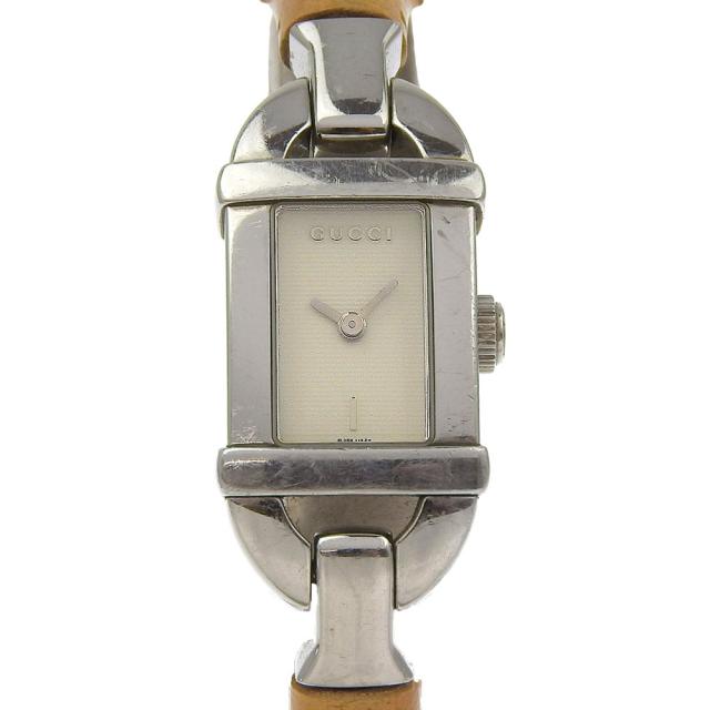 GUCCI グッチ 6800L SS クオーツ アナログ表示 ホワイト文字盤 腕時計 レディース 【中古】