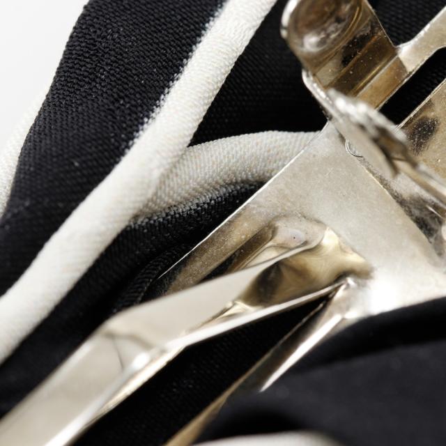 CHANEL シャネル ココマークリボン バイカラー バイカラー シルク 黒