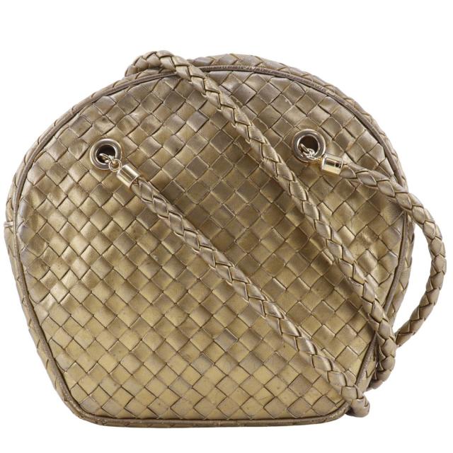 BOTTEGAVENETA ボッテガヴェネタ イントレチャート カーフ ゴールド ショルダーバッグ