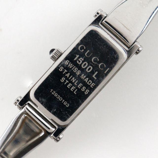 GUCCI グッチ 1P時刻表 1500L SS 黒いこと 石英 アナログ書きあらわす 黒文字盤 ウオッチ レディース