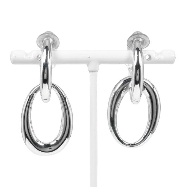 CHANEL シャネル ダブルフープ シルバー925 イヤリング 27.2g レディース 【中古】_1