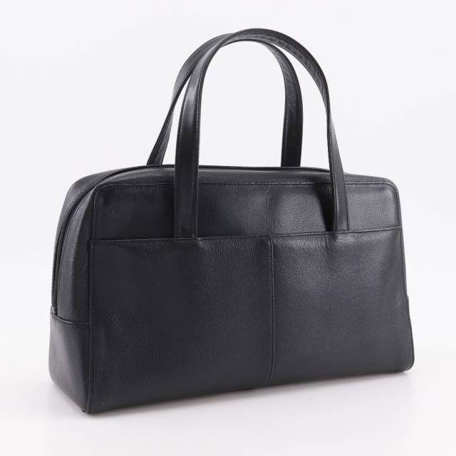 BURBERRY バーバリー シボ革 ノバチェック レザー 黒 ハンドバッグ レディース 【中古】_2