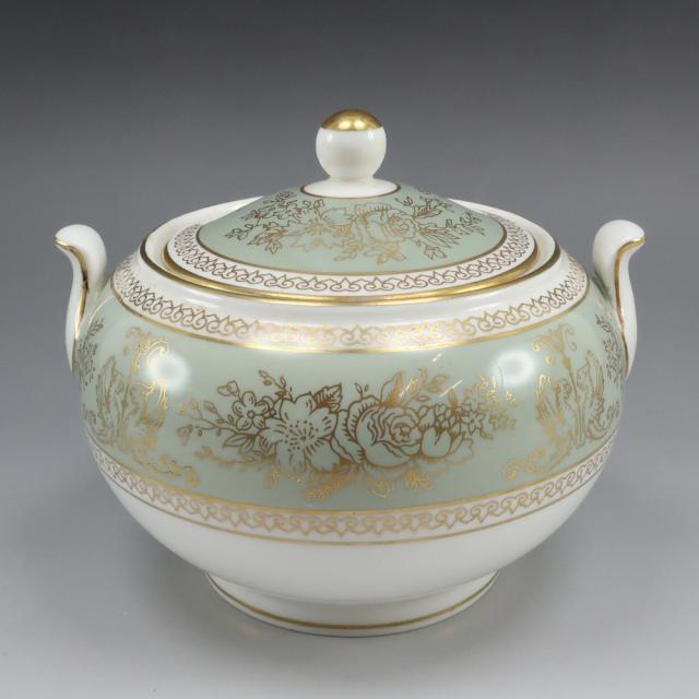 Wedgwood ウェッジウッド GOLD COLUMBIA ( SAGE GREEN ) シュガーポット ポーセリン 食器 _