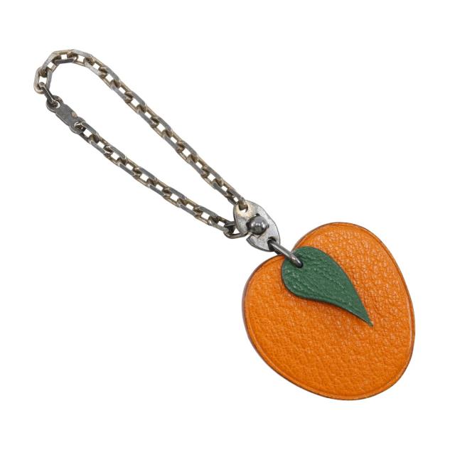 HERMES エルメス アプリコット バッグチャーム レザー オレンジ チャーム ユニセックス