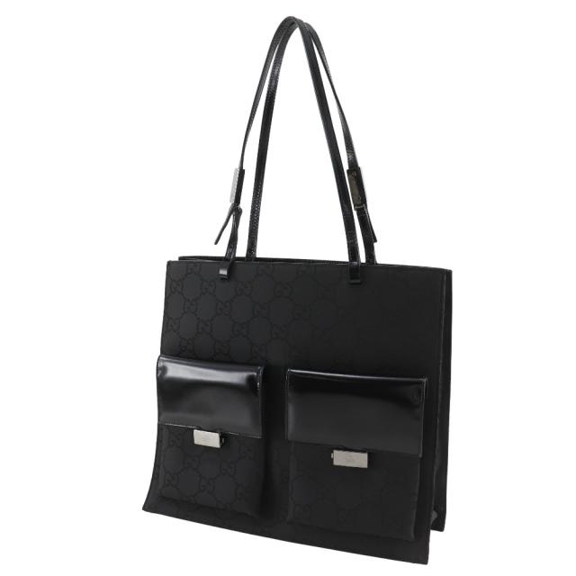 GUCCI グッチ GGキャンバス 黒 トートバッグ レディース 【中古 