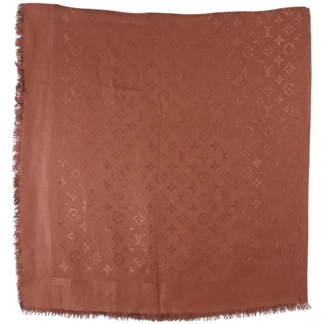 LOUIS VUITTON ルイ・ヴィトン モノグラム シルク 茶 ストール レディース 【中古】