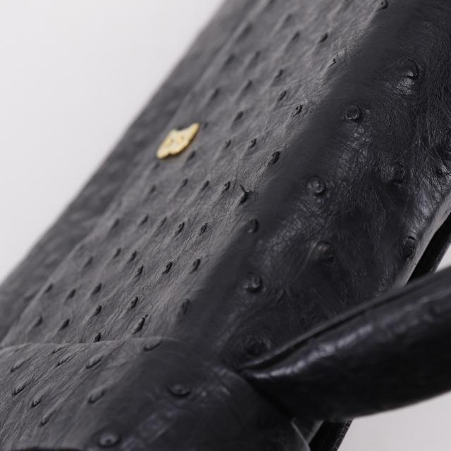 BALLY バリー オーストリッチ 黒 ハンドバッグ レディース 【中古】_10