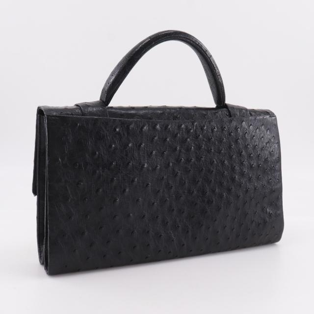 BALLY バリー オーストリッチ 黒 ハンドバッグ レディース 【中古】_2