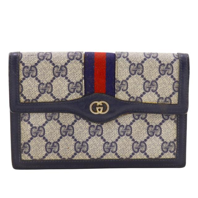 GUCCI グッチ オールドグッチ シェリーライン シェリーライン GGスプリームキャンバス 紺