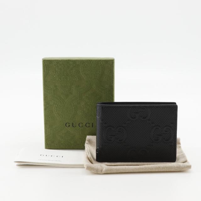 GUCCI グッチ GGエンボス 二つ折り 625559 カーフ 黒 札入れ メンズ 【中古】_8