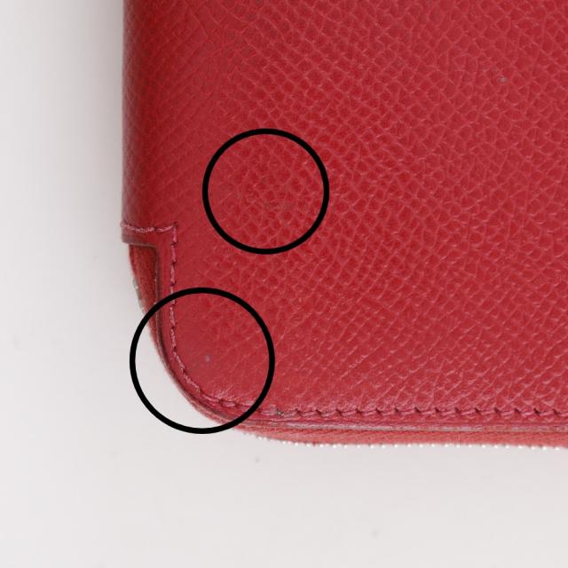 HERMES エルメス アザップシルクイン ロング ヴォーエプソン 赤 長財布