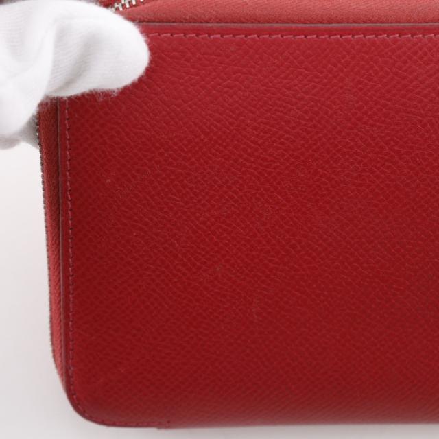 HERMES エルメス アザップシルクイン ロング ヴォーエプソン 赤 長財布