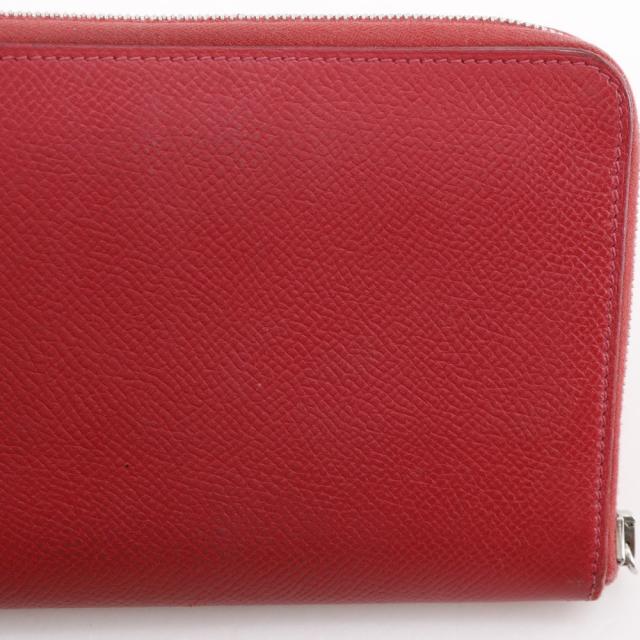 HERMES エルメス アザップシルクイン ロング ヴォーエプソン 赤 長財布