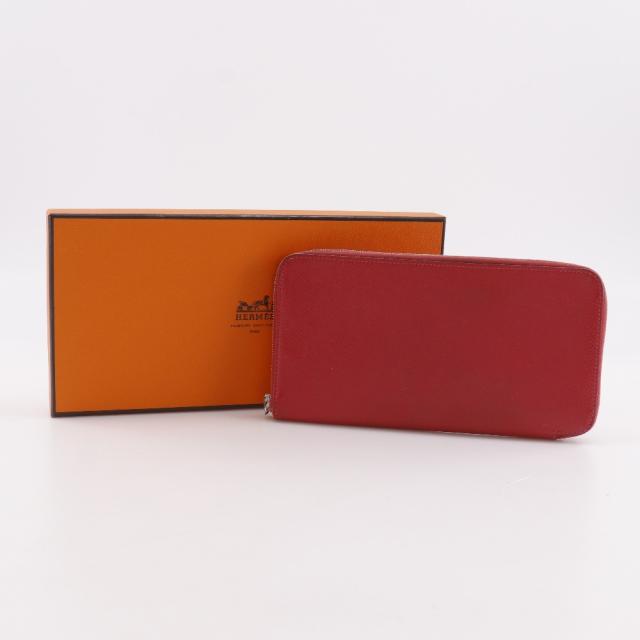 HERMES エルメス アザップ シルクイン　ヴォーエブソン　長財布　赤 HERMES エルメス アザップシルクイン ロング ヴォーエプソン 赤 長財布