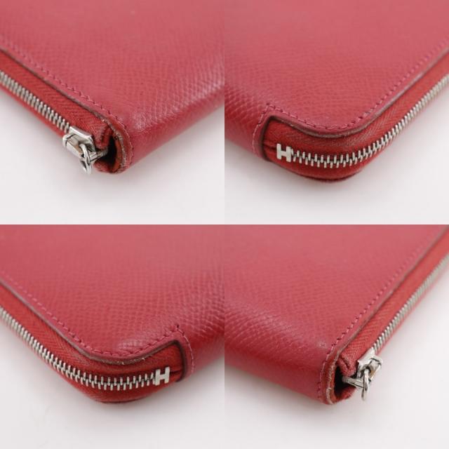 HERMES エルメス アザップシルクイン ロング ヴォーエプソン 赤 長財布