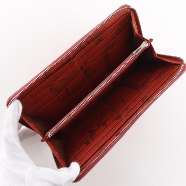 HERMES エルメス アザップシルクイン ロング ヴォーエプソン 赤 長財布