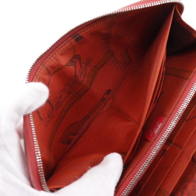 HERMES エルメス アザップシルクイン ロング ヴォーエプソン 赤 長財布