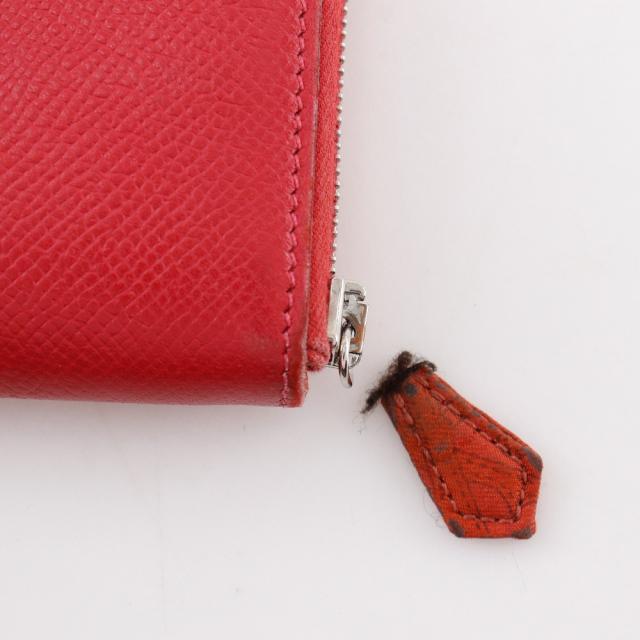 HERMES エルメス アザップシルクイン ロング ヴォーエプソン 赤 長財布