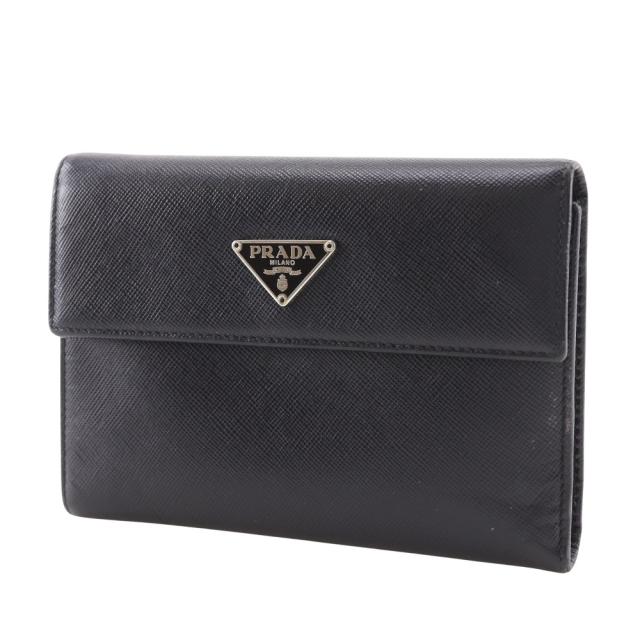 PRADA プラダ M510A サフィアーノ NERO 黒 二つ折り財布 レディース 【中古】_1