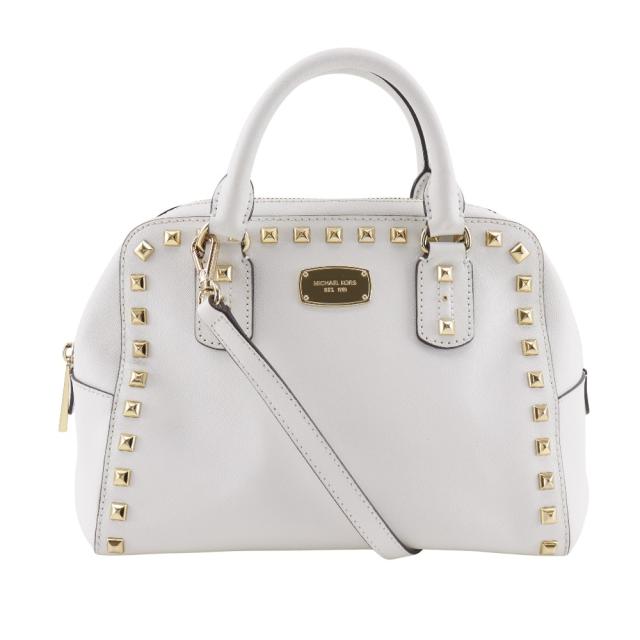 Michael Kors マイケルコース 2WAYショルダー スタッズ 35S6GFSS1L レザー 白 ハンドバッグ