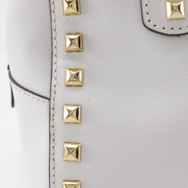 Michael Kors マイケルコース 2WAYショルダー スタッズ 35S6GFSS1L レザー 白 ハンドバッグ_9