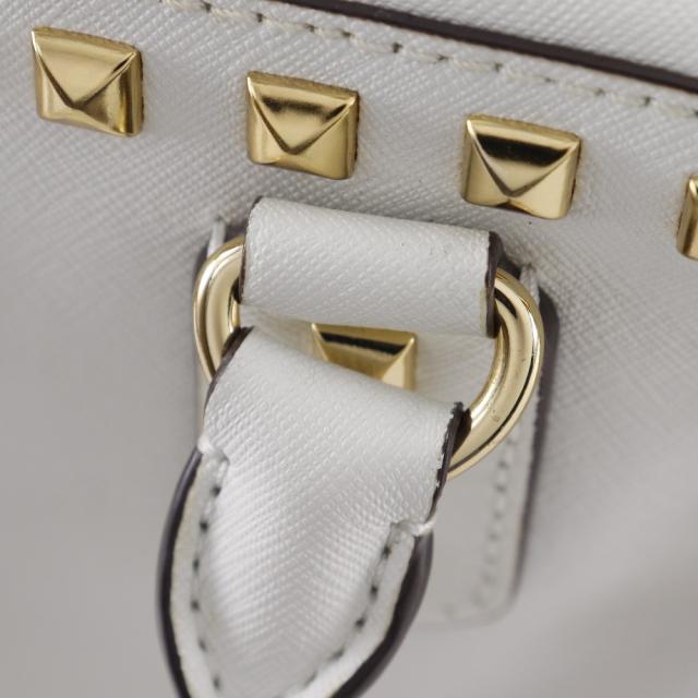 Michael Kors マイケルコース 2WAYショルダー スタッズ 35S6GFSS1L レザー 白 ハンドバッグ_15