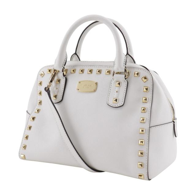 Michael Kors マイケルコース 2WAYショルダー スタッズ 35S6GFSS1L レザー 白 ハンドバッグ_1