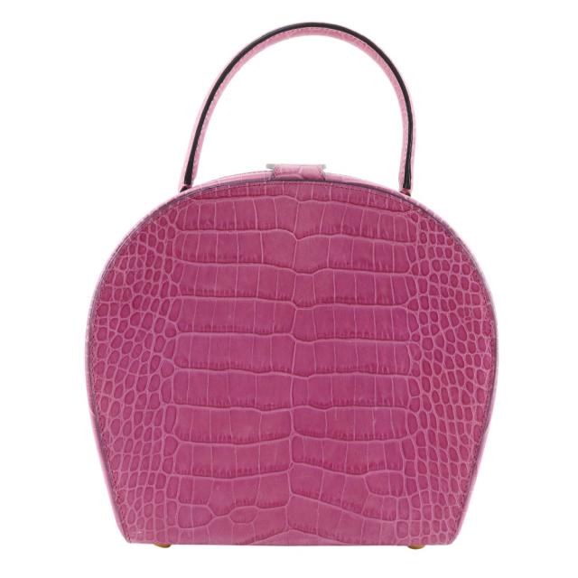 CELINE セリーヌ 型押しレザー ピンク ハンドバッグ レディース 【中古】