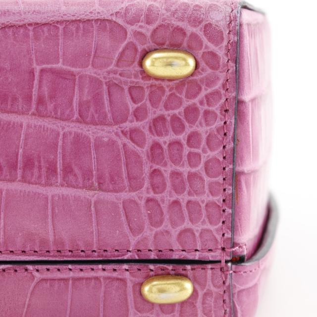 CELINE セリーヌ 型押しレザー ピンク ハンドバッグ レディース 【中古】_15