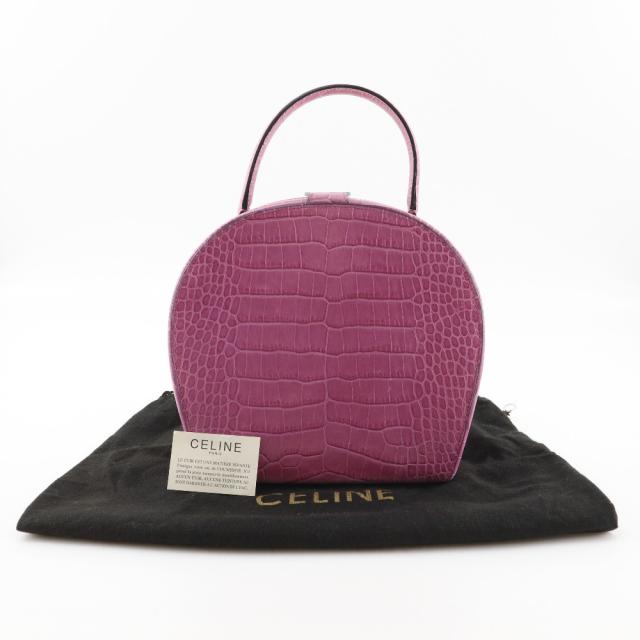 CELINE セリーヌ 型押しレザー ピンク ハンドバッグ レディース 【中古】_18