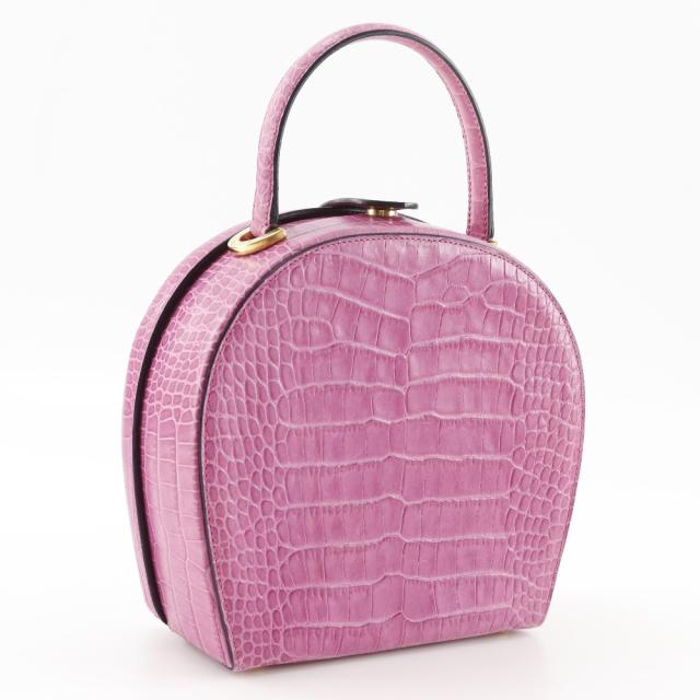 CELINE セリーヌ 型押しレザー ピンク ハンドバッグ レディース 【中古】_2