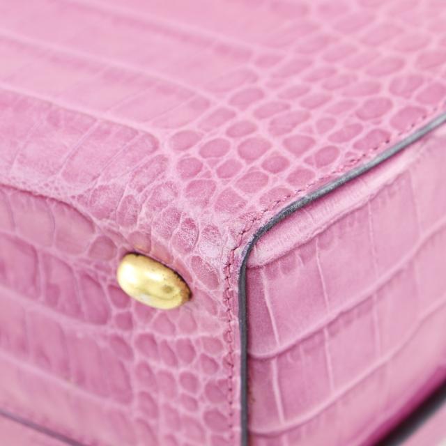 CELINE セリーヌ 型押しレザー ピンク ハンドバッグ レディース 【中古】_6