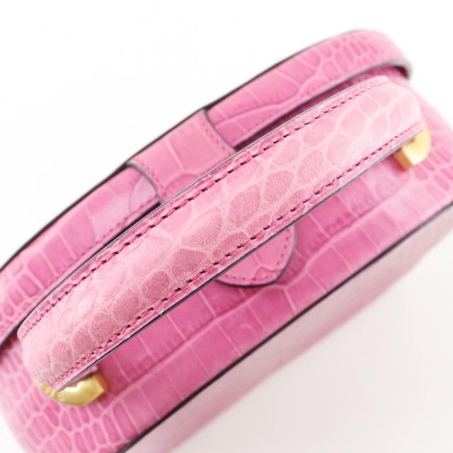 CELINE セリーヌ 型押しレザー ピンク ハンドバッグ レディース 【中古】_7