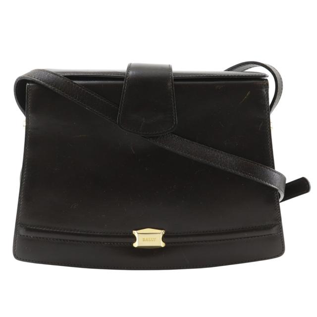 BALLY バリー ヴィンテージ カーフ こげ茶 ショルダーバッグ レディース 【中古】