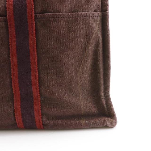 HERMES エルメス サックフールトゥMM コットンキャンバス 茶 ハンドバッグ ユニセックス_16