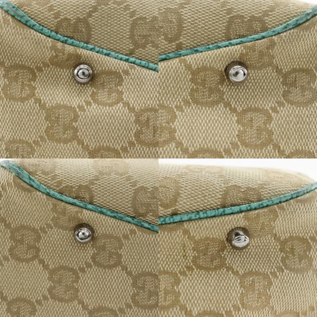 GUCCI グッチ 113017 GGキャンバス ベージュ/緑 トートバッグ レディース 【中古】
