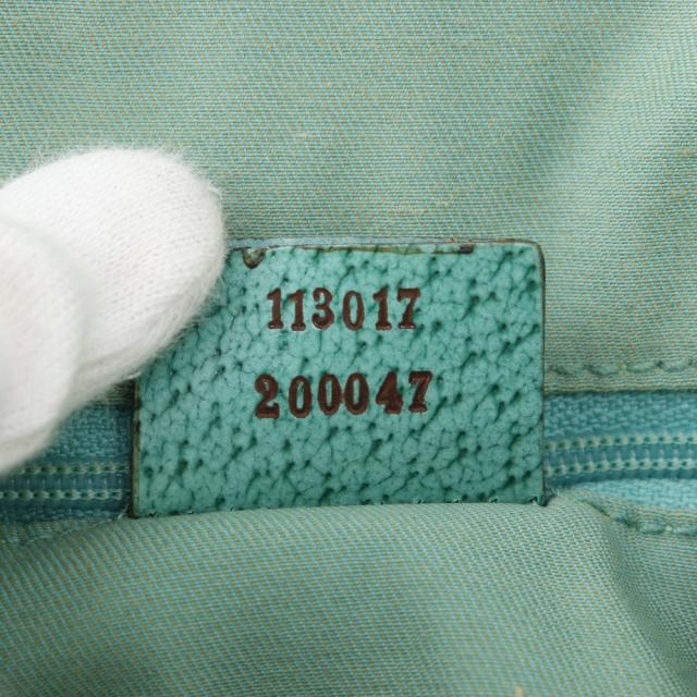 GUCCI グッチ 113017 GGキャンバス ベージュ/緑 トートバッグ レディース 【中古】