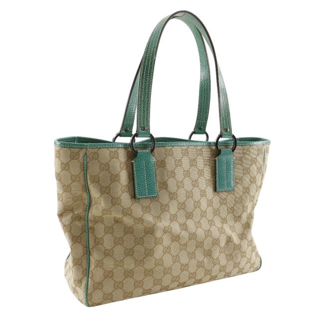 GUCCI グッチ 113017 GGキャンバス ベージュ/緑 トートバッグ レディース 【中古】