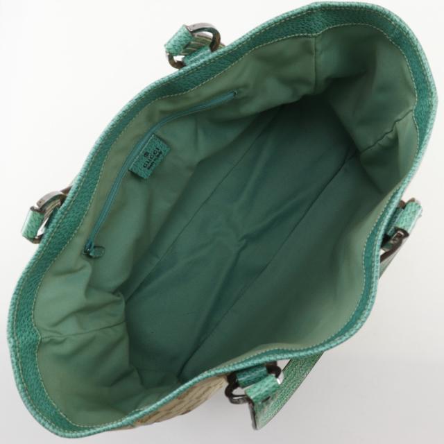 GUCCI グッチ 113017 GGキャンバス ベージュ/緑 トートバッグ レディース 【中古】