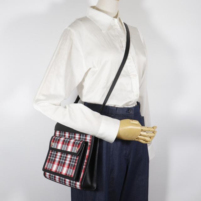 BURBERRY バーバリー ミニポケットバッグ 2WAYショルダー 2WAYショルダー 8035841 カーフ 黒/赤_14
