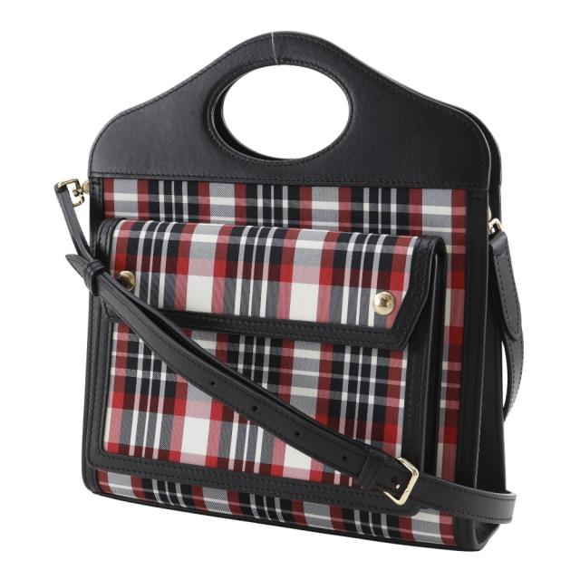 BURBERRY バーバリー ミニポケットバッグ 2WAYショルダー 2WAYショルダー 8035841 カーフ 黒/赤_1