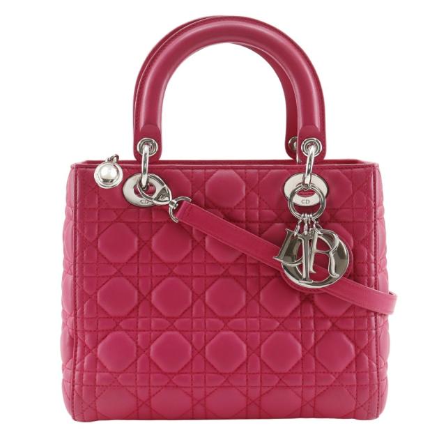 Dior クリスチャンディオール レディディオール カナージュ ミディアム ミディアム レザー