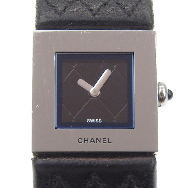 CHANEL シャネル マトラッセ H0116 SS 黒 クオーツ アナログ表示 黒文字盤 腕時計 レディース